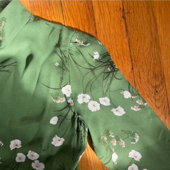 NWT Reformation Persis Long Sleeve Open Back Mini Dress in Lomita Size 0 - Picture 7 of 10